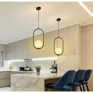 Modern Pendant Lighting 2 pack Black Light Fixture